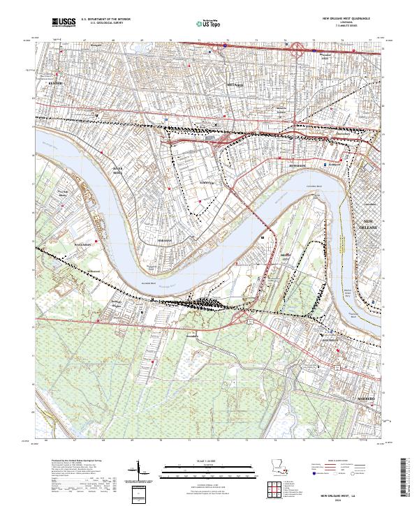 New Orleans West topographic map thumbnail