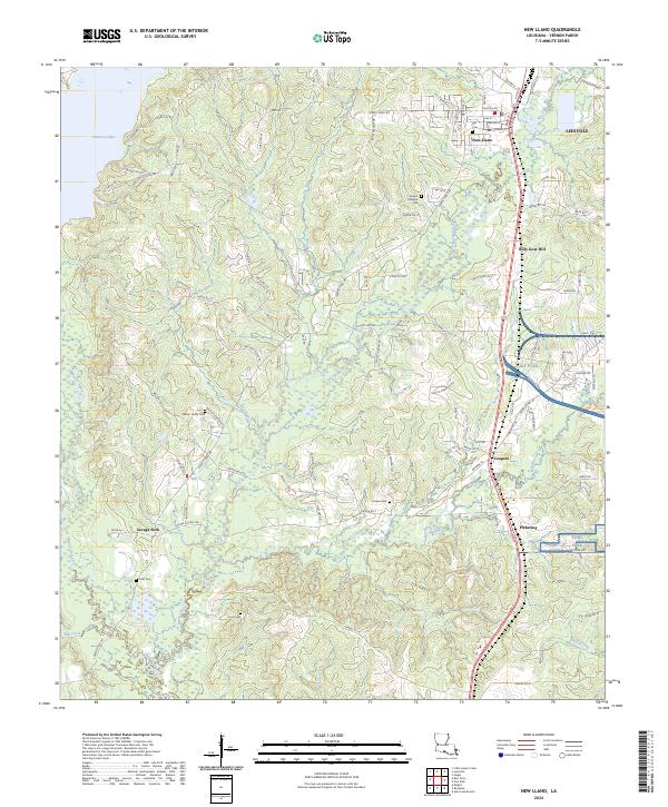 New Llano topographic map thumbnail