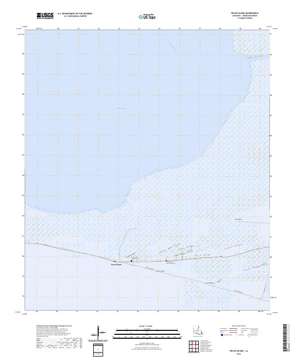 Pecan Island topographic map thumbnail