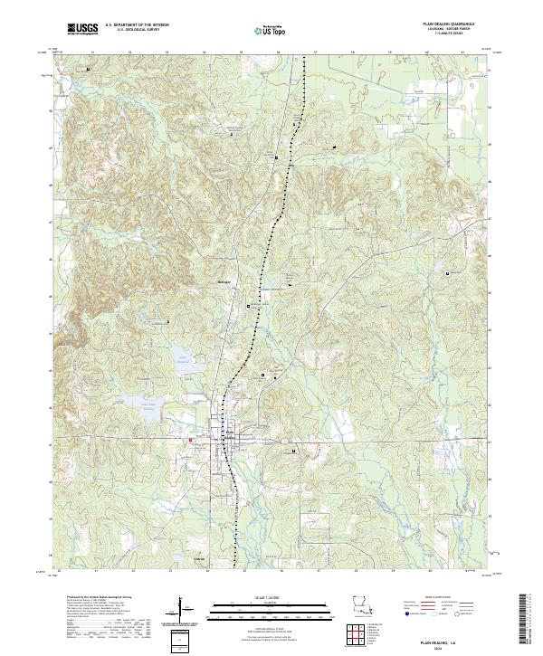 Plain Dealing topographic map thumbnail