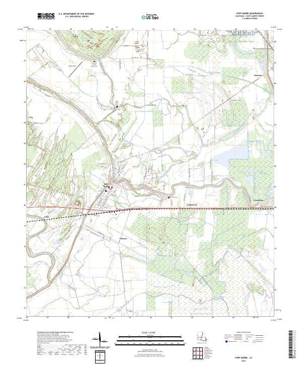 Port Barre topographic map thumbnail