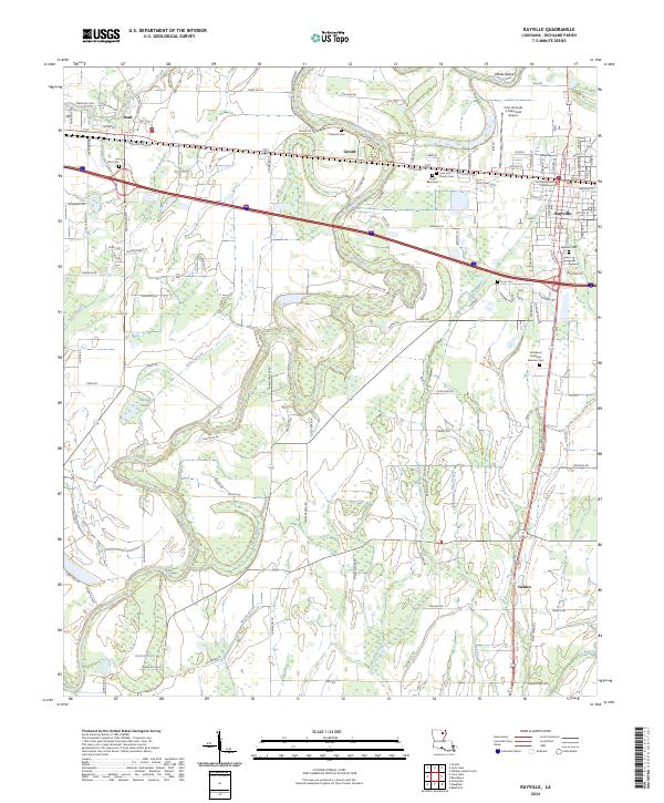 Rayville topographic map thumbnail
