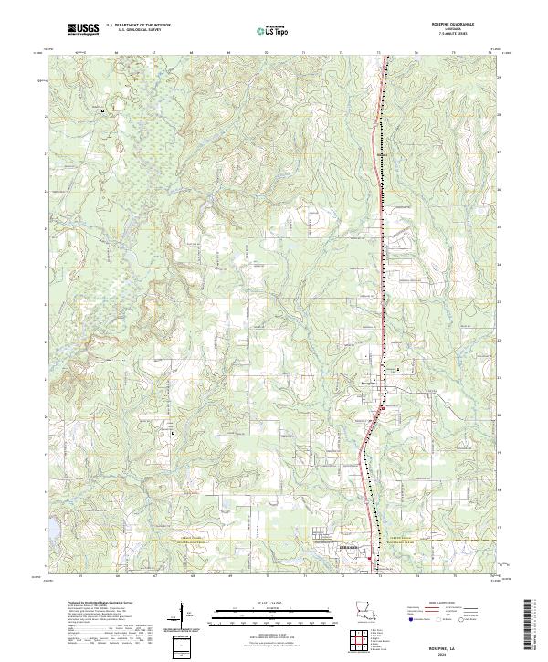 Rosepine topographic map thumbnail