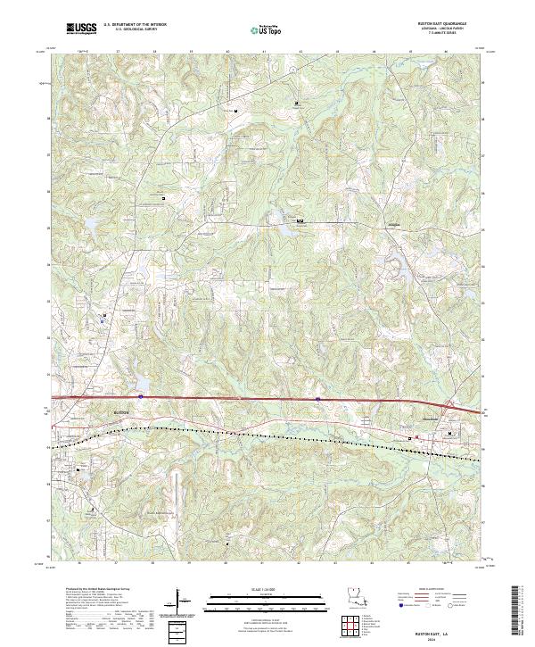 Ruston East topographic map thumbnail