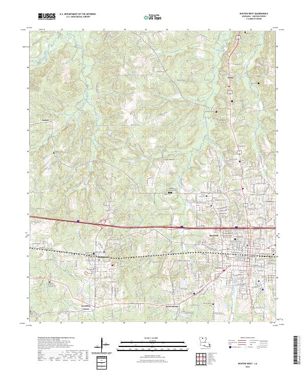 Ruston West topographic map thumbnail