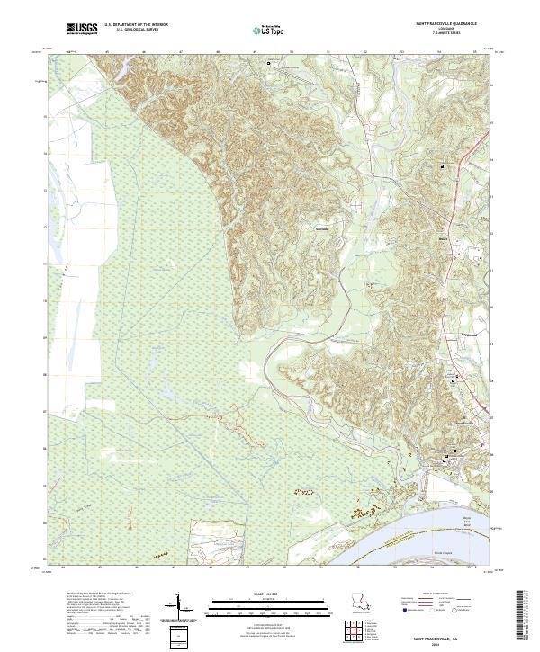 Saint Francisville topographic map thumbnail