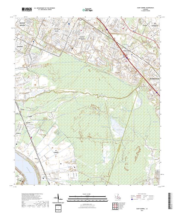 Saint Gabriel topographic map thumbnail