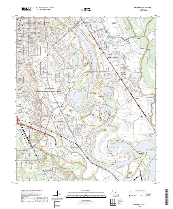 Shreveport East topographic map thumbnail