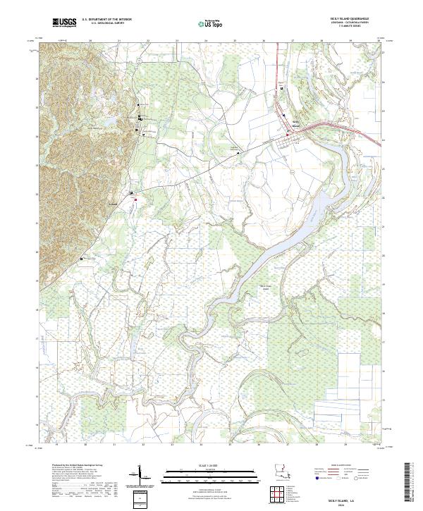 Sicily Island topographic map thumbnail