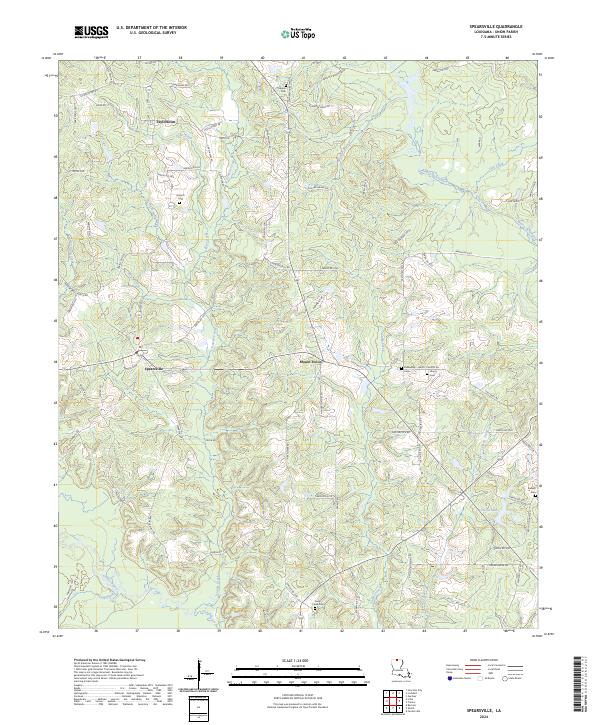 Spearsville topographic map thumbnail