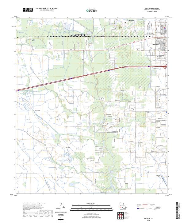 Sulphur topographic map thumbnail