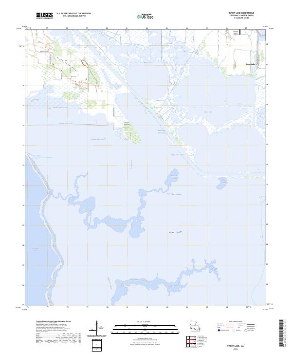 Sweet Lake topographic map thumbnail