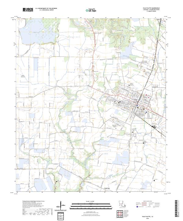 Ville Platte topographic map thumbnail