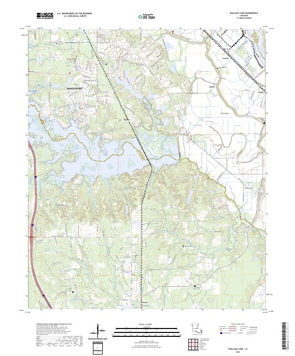 Wallace Lake topographic map thumbnail