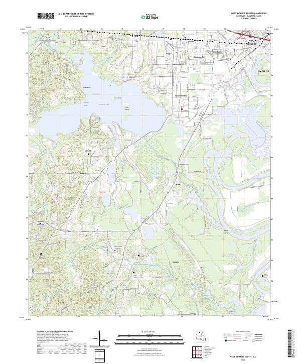 West Monroe South topographic map thumbnail