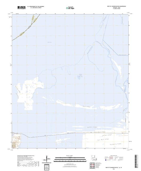 West of Johnson Bayou topographic map thumbnail