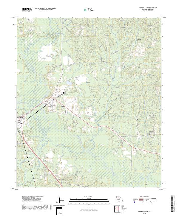 Winnfield East topographic map thumbnail