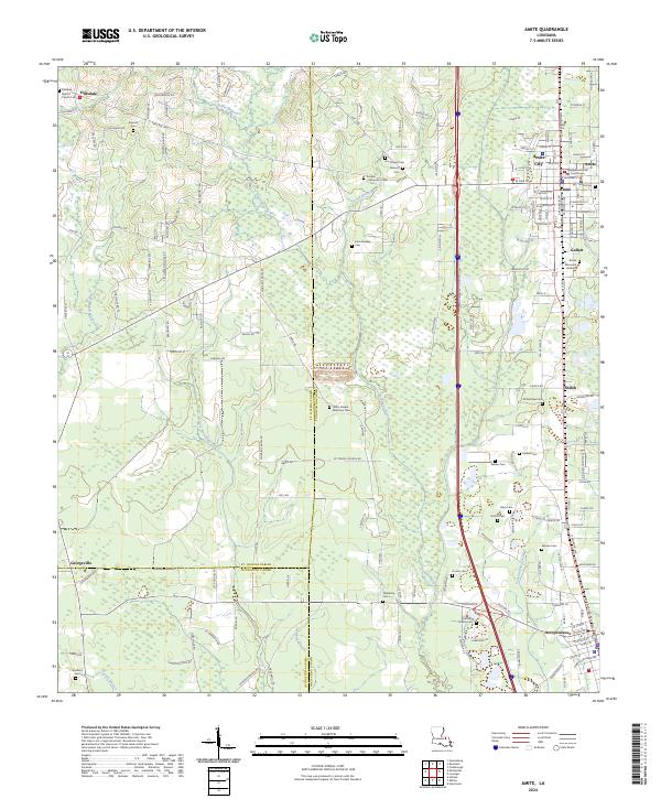 Amite topographic map thumbnail