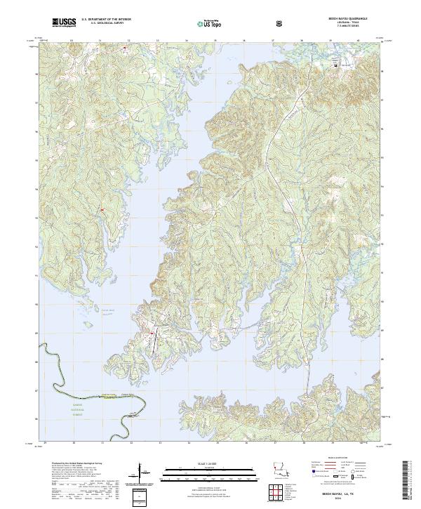 Beech Bayou topographic map thumbnail