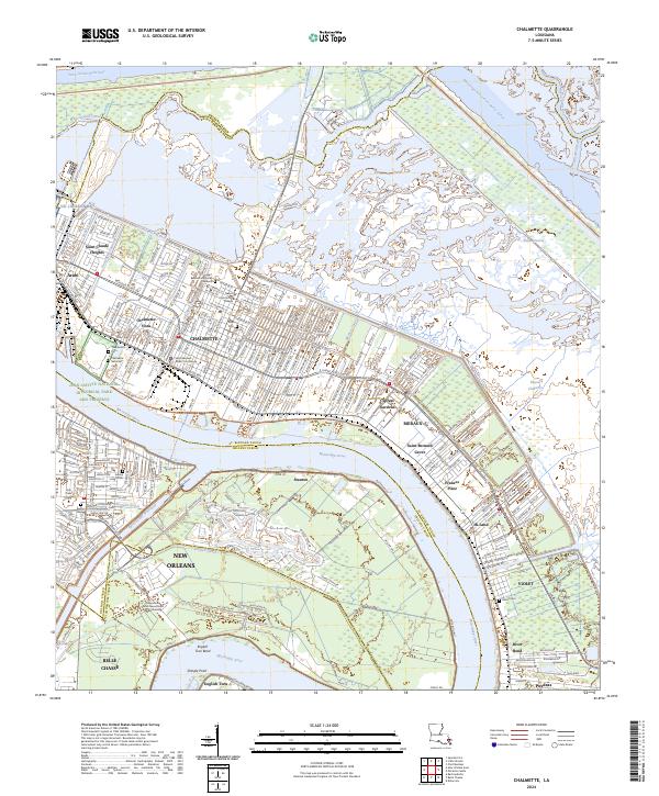 Chalmette topographic map thumbnail