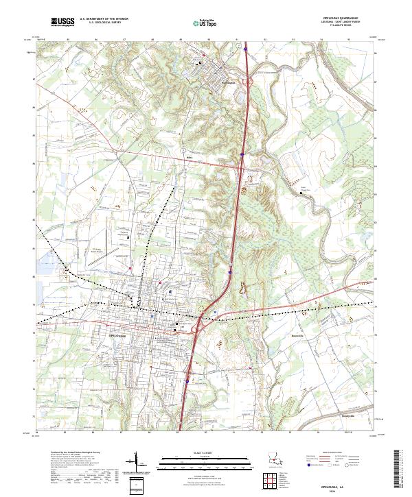 Opelousas topographic map thumbnail