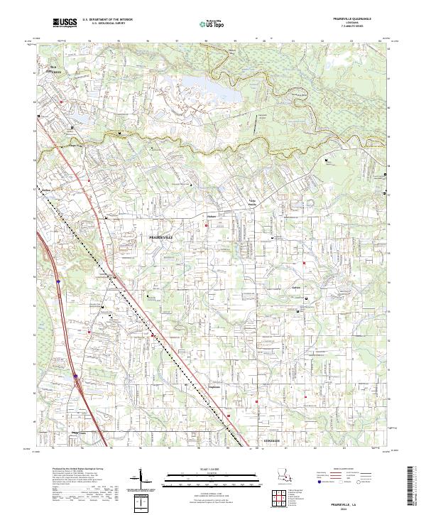 Prairieville topographic map thumbnail