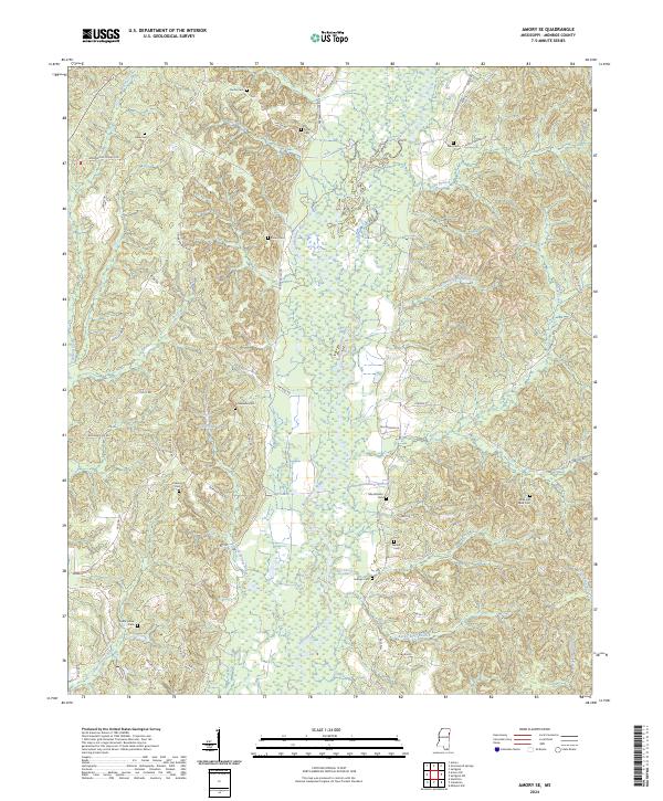 Amory SE topographic map thumbnail