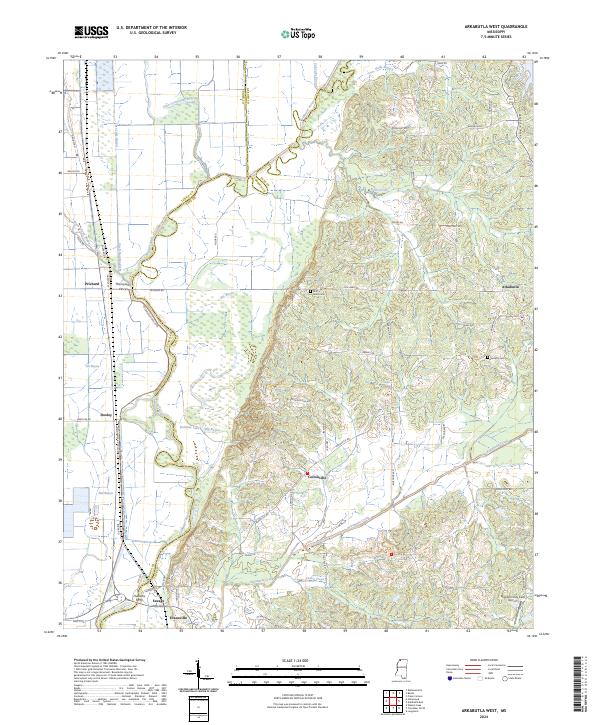 Arkabutla West topographic map thumbnail
