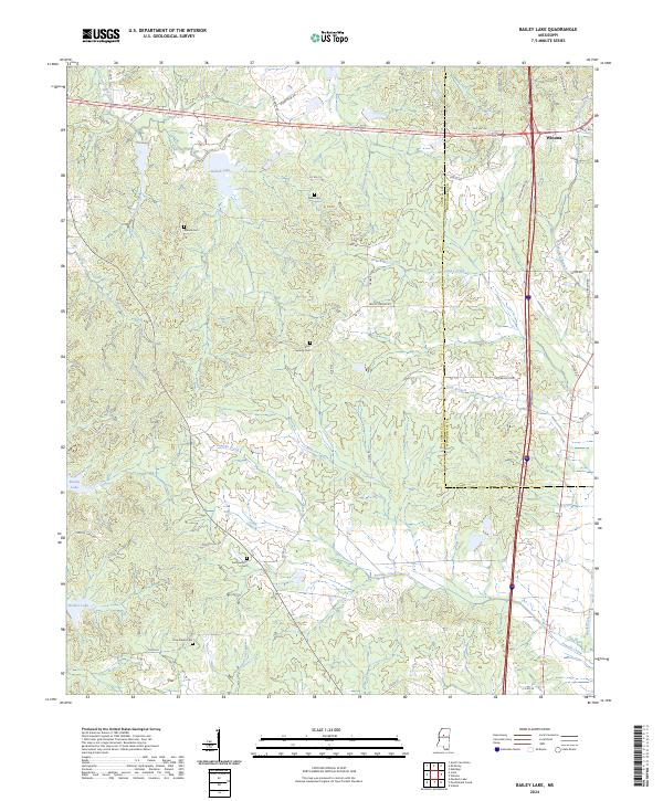 Bailey Lake topographic map thumbnail