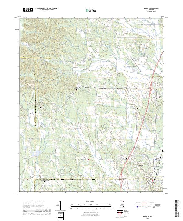 Baldwyn topographic map thumbnail