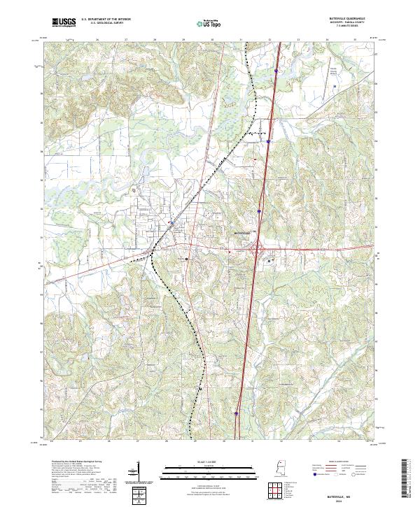 Batesville topographic map thumbnail