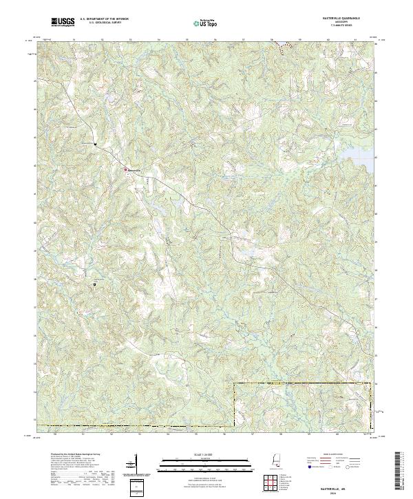 Baxterville topographic map thumbnail