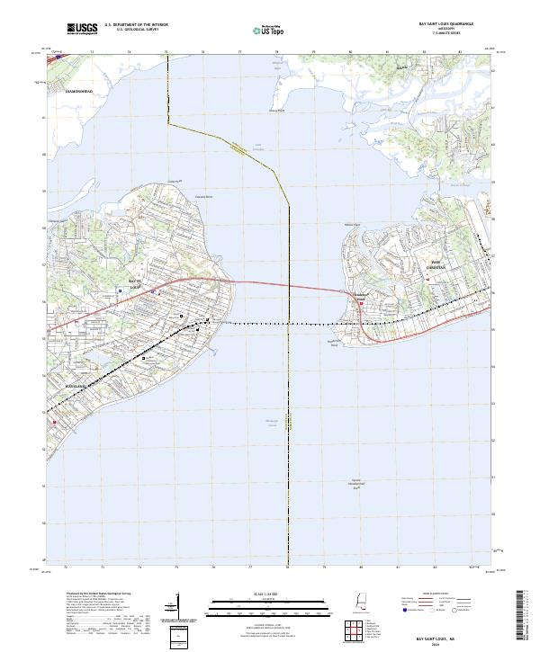 Bay Saint Louis topographic map thumbnail