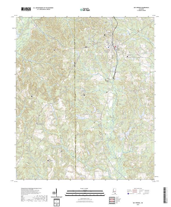Bay Springs topographic map thumbnail