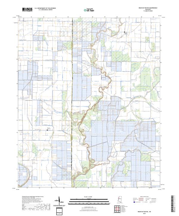Bear Gut Bayou topographic map thumbnail