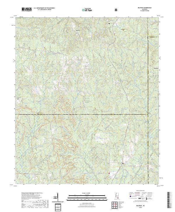 Beatrice topographic map thumbnail
