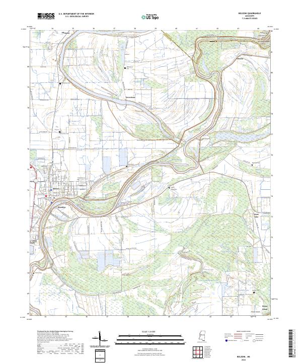 Belzoni topographic map thumbnail