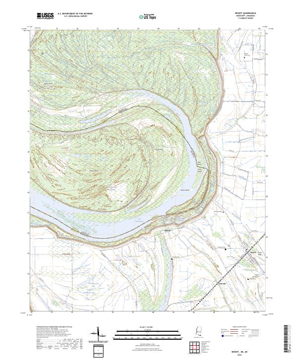 Benoit topographic map thumbnail