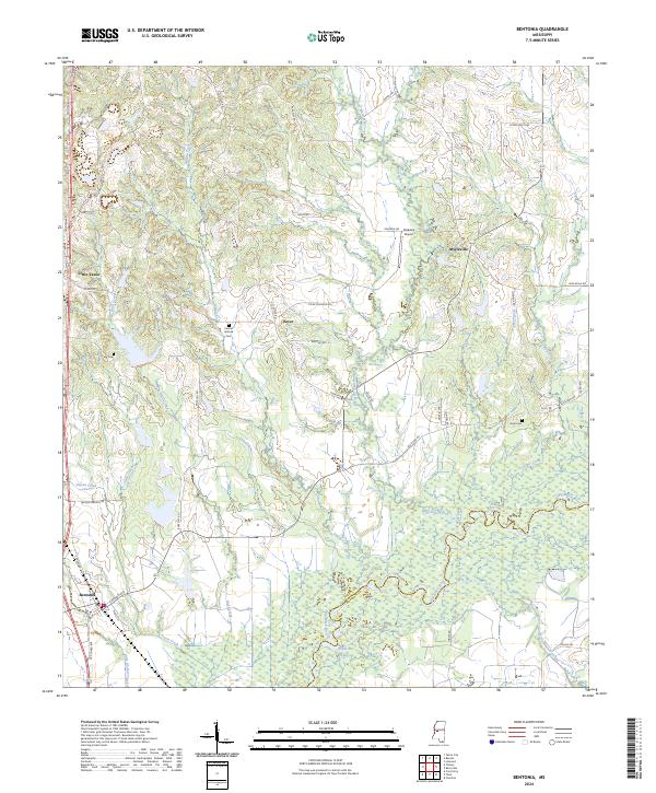Bentonia topographic map thumbnail