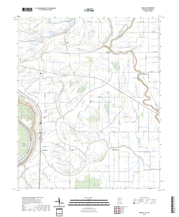 Beulah topographic map thumbnail