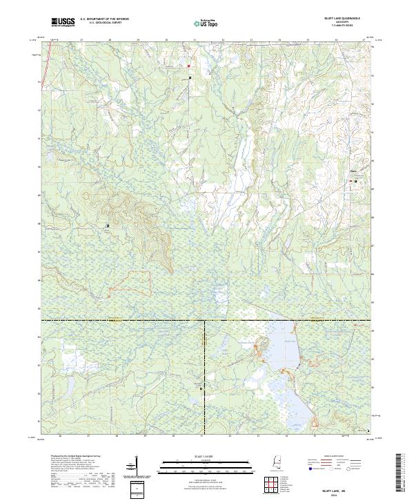 Bluff Lake topographic map thumbnail