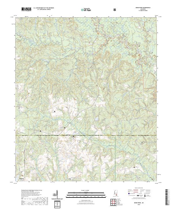 Bond Pond topographic map thumbnail