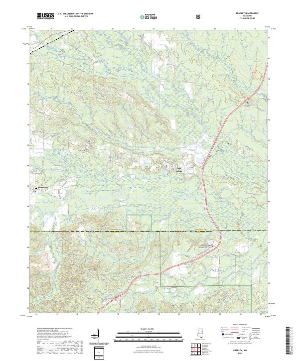 Bradley topographic map thumbnail