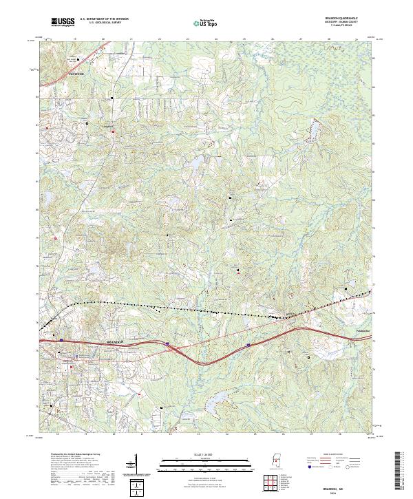 Brandon topographic map thumbnail