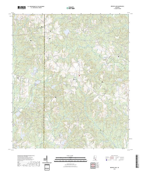 Browns Lake topographic map thumbnail