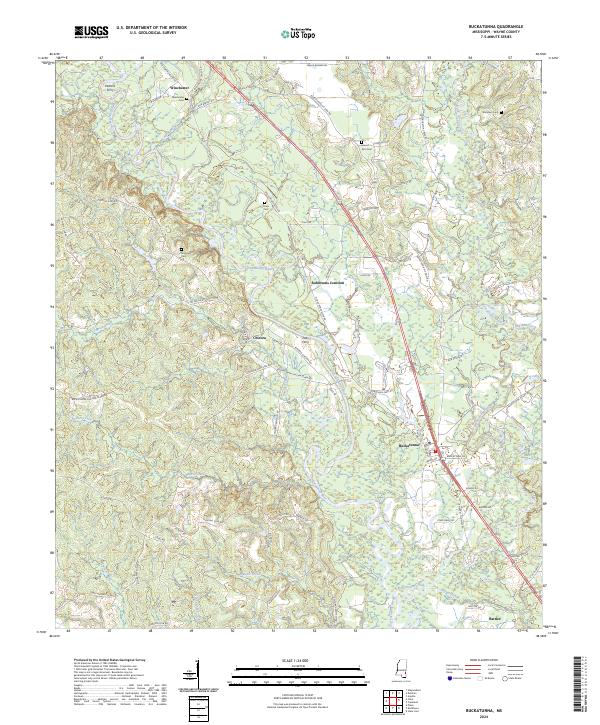 Buckatunna topographic map thumbnail