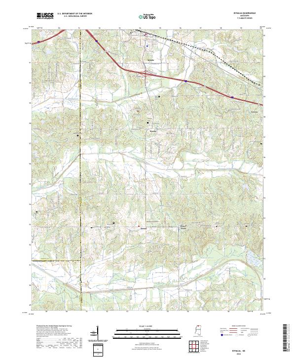 Byhalia topographic map thumbnail