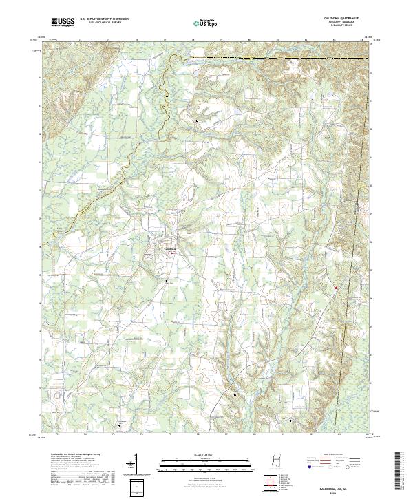 Caledonia topographic map thumbnail