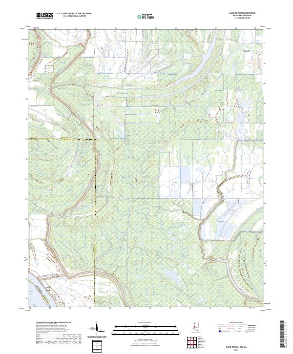Cane Bayou topographic map thumbnail