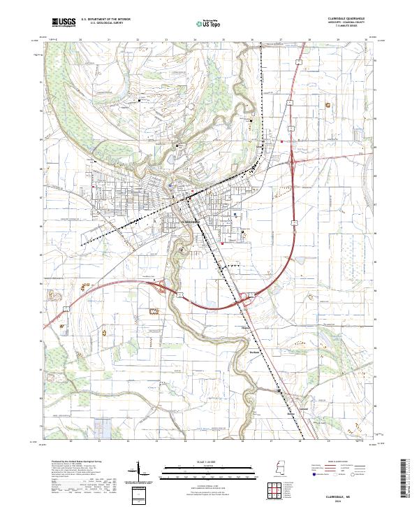 Clarksdale topographic map thumbnail